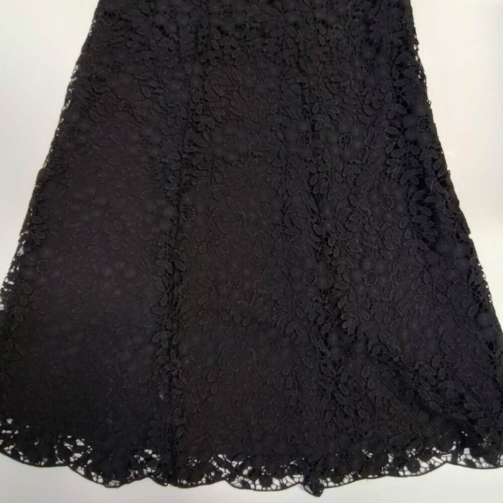 Garnet Hill BLACK Lace-Overlay, A-Line skirt, Size 10 - Picture 6 of 14